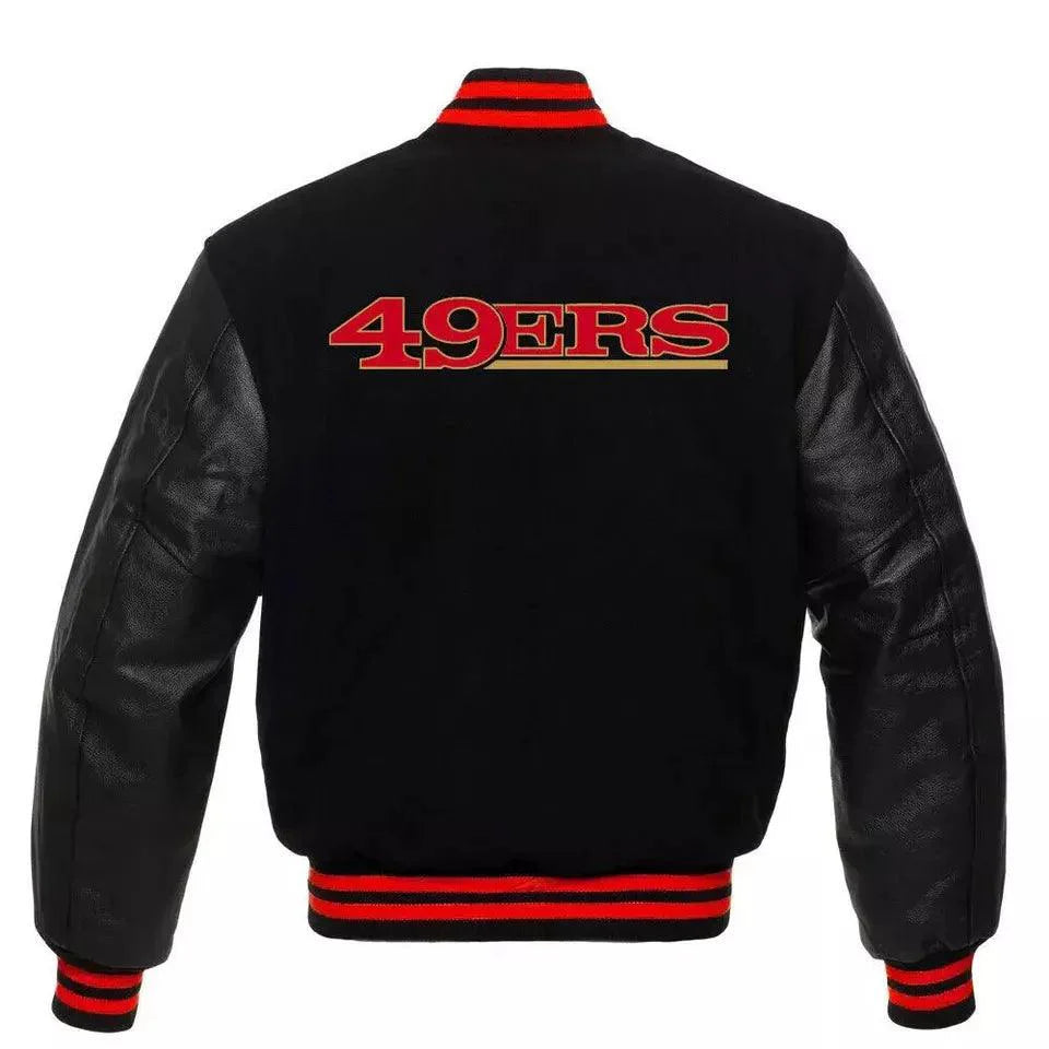 San Francisco 49ers Letterman Black Varsity Jacket