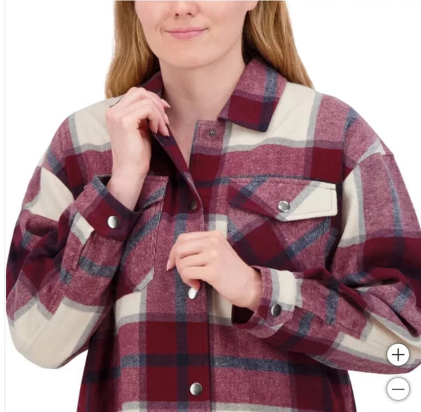Ladies Red Costco Shirt Jacket