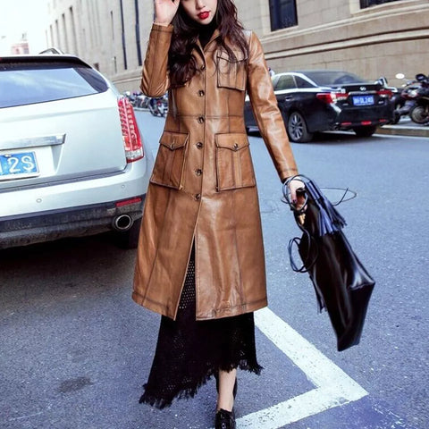 Women Real Lambskin Genuine Leather Coat