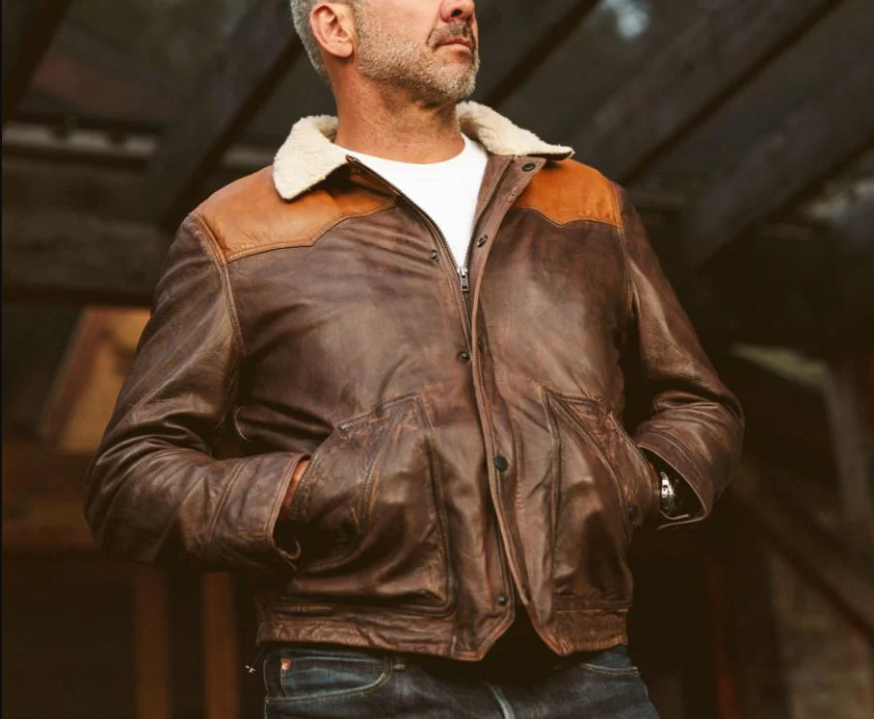 Sherpa Lined Leather Jacket