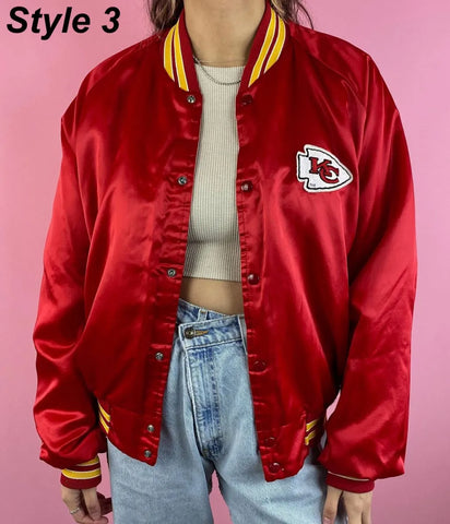 Kansas City Chiefs Satin Bomber Red Jacket - JnJ Jackets