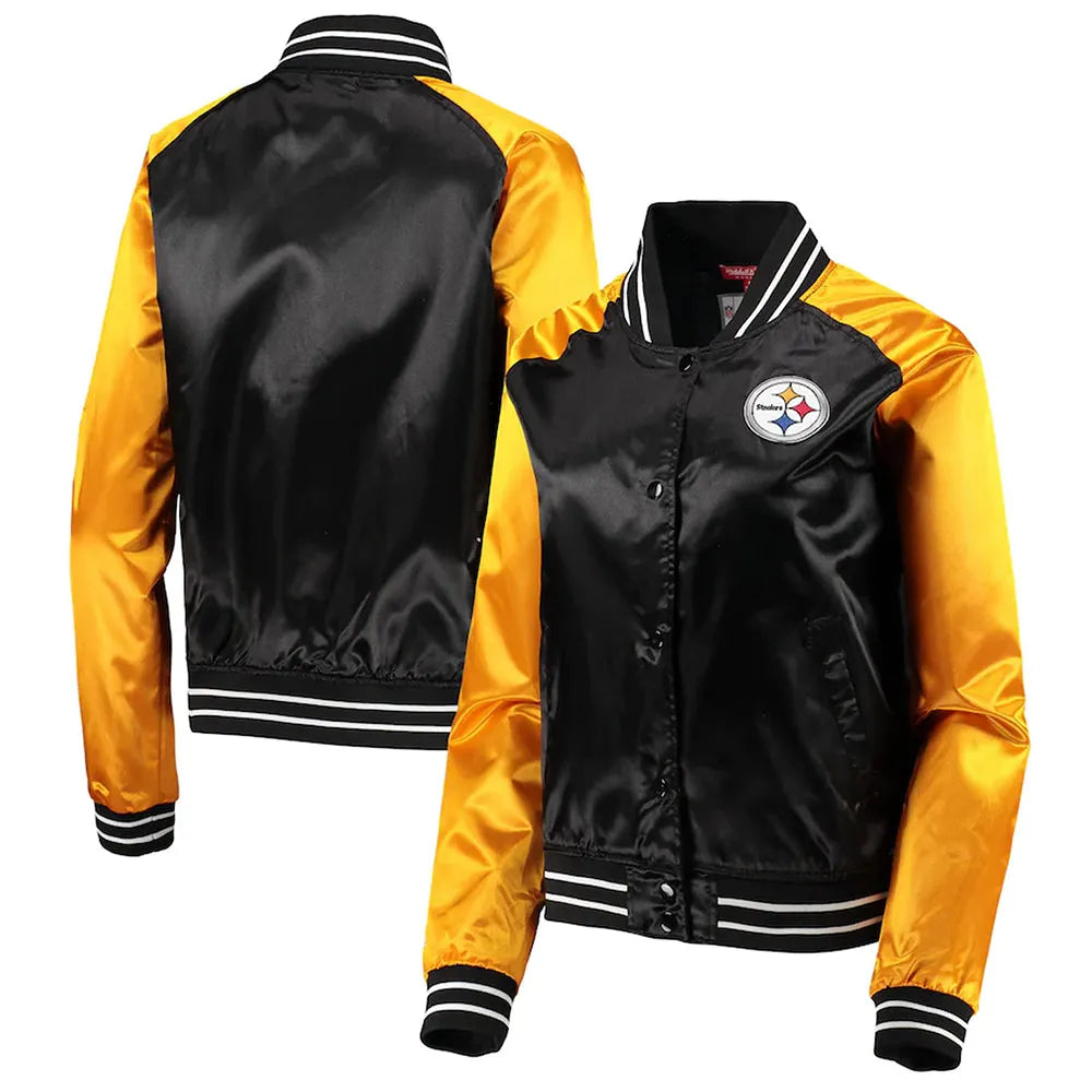 Team 2.0 Pittsburgh Steelers Black/Yellow Satin Jacket