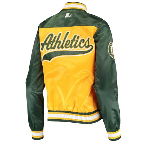 Gold/Green The Legend Oakland Athletics Satin Jacket