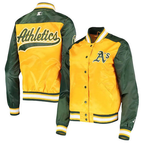 Gold/Green The Legend Oakland Athletics Satin Jacket