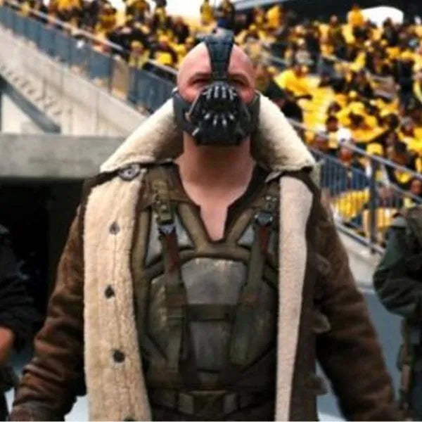 Bane The Dark Knight Rises Shearling Leather Coat