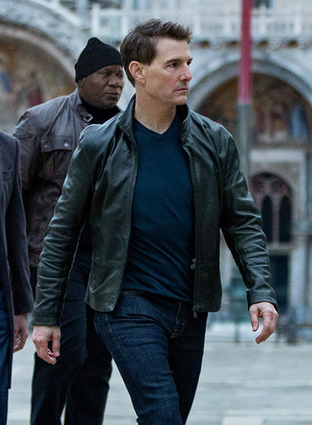 Tom Cruise Mission Impossible 7 Black Leather Jacket