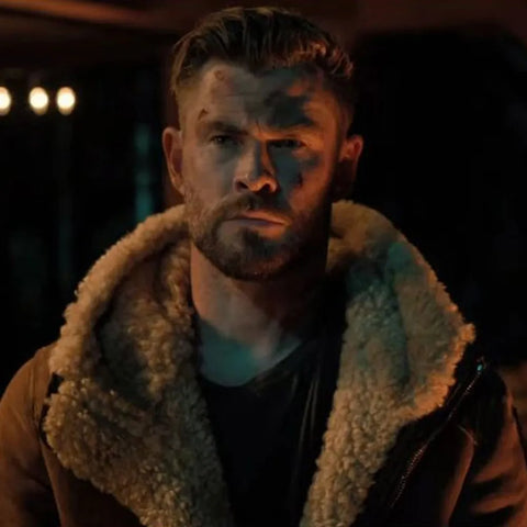 Chris Hemsworth Extraction 2 Shearling Suede Jacket