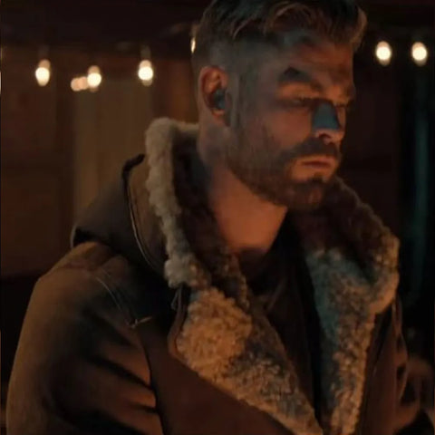 Chris Hemsworth Extraction 2 Shearling Suede Jacket
