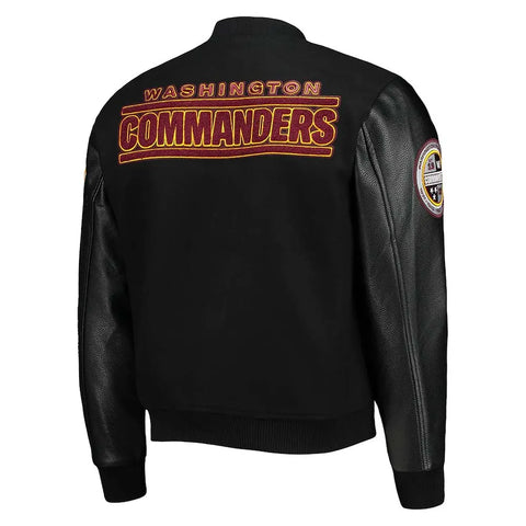 Washington Commanders Black Letterman Jacket