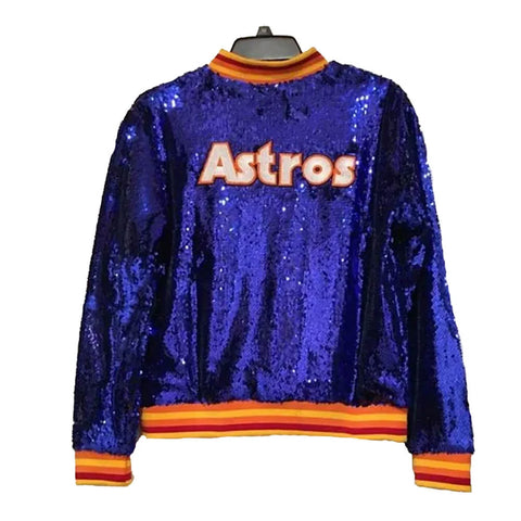 Bomber Houston Astros Sequin Blue Jacket - JnJ Jackets