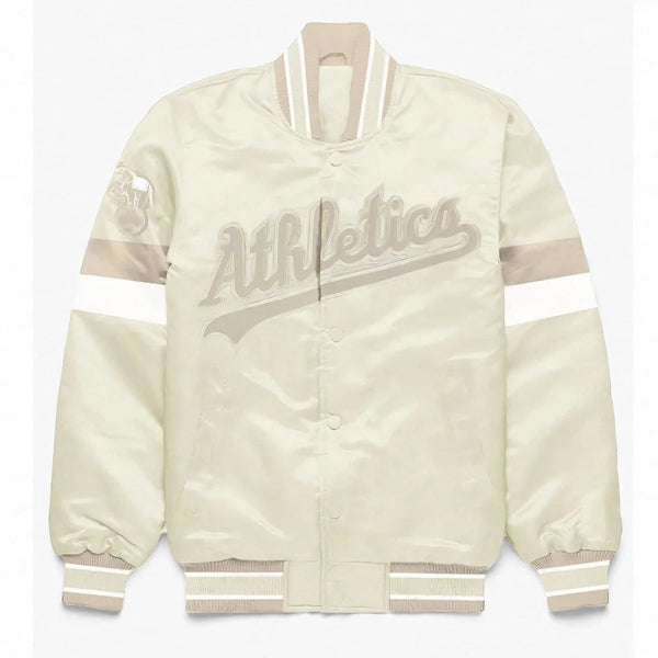 Oakland Athletics Home Game Pearl Varsity Satin Jacket