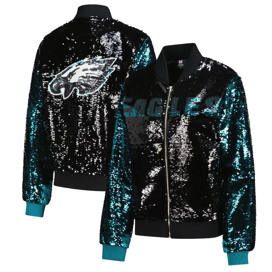 Philadelphia Eagles Green & Black Sequin Jacket