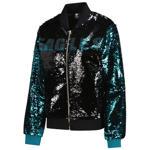 Philadelphia Eagles Green & Black Sequin Jacket