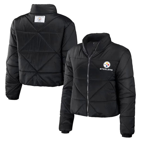 Pittsburgh Steelers Puffer Cropped Jacket