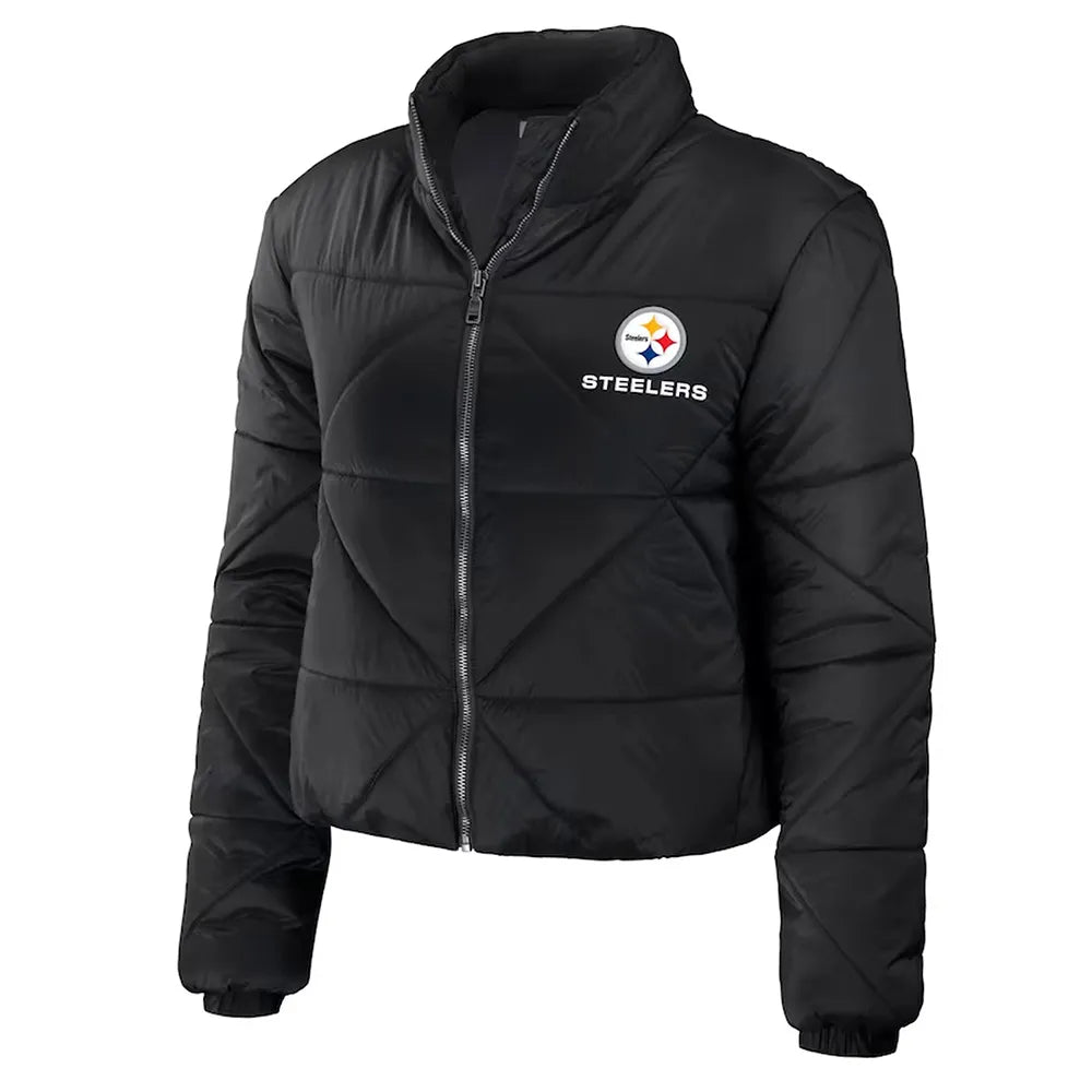 Pittsburgh Steelers Puffer Cropped Jacket