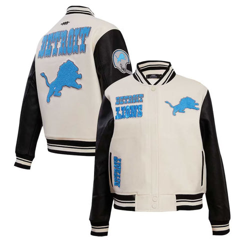 Detroit Lions Retro Classic White and Black Jacket