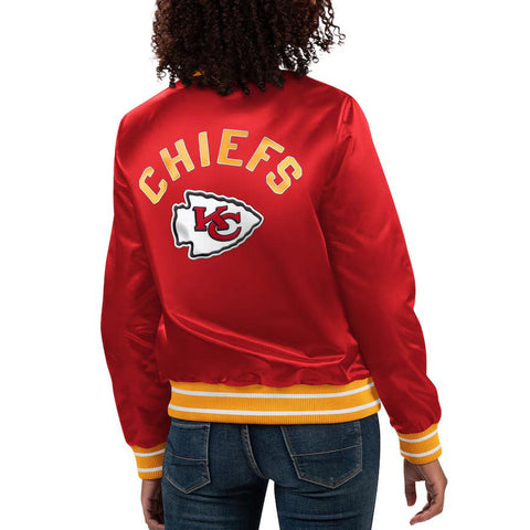 Kansas City Chiefs Starter Women's Full Count Satin Full-Snap Red Bomber Jacket - jnjjackets